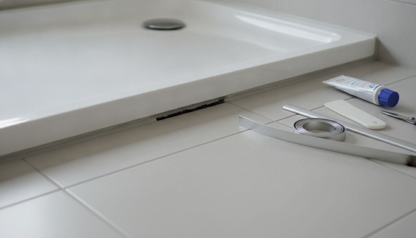 Découvrez des solutions pratiques et esthétiques pour combler l'espace entre votre receveur de douche et le sol, assurant étanchéité et finition parfaite.