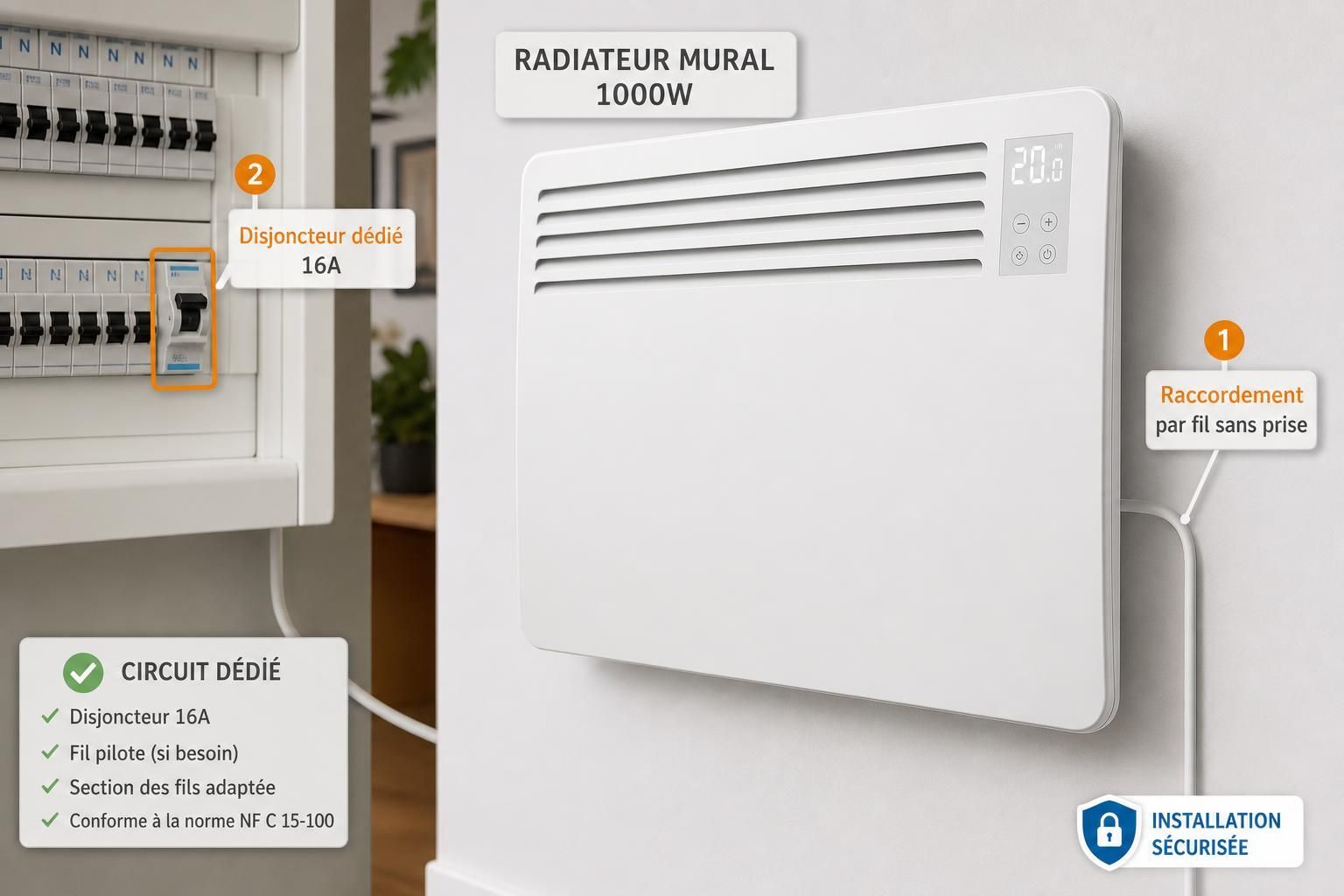 Découvrez si un radiateur de 1000W peut être branché en toute sécurité sur une prise domestique classique et quels sont les conseils pour éviter les risques électriques.
